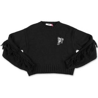 👉 Vrouwen zwart Knit cropped jumper