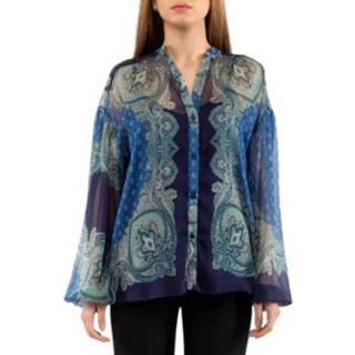 👉 Vrouwen blauw Camicia Trasparente