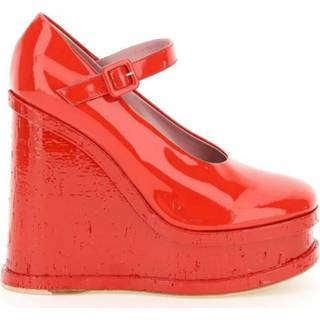 👉 Vrouwen rood Lacque doll wedge mary jane