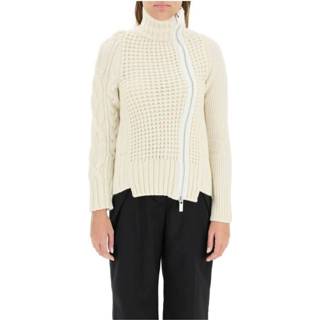 👉 Vrouwen wit Zipped cardigan