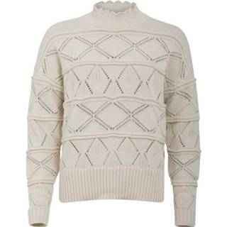 👉 L vrouwen beige Pull Pointelle