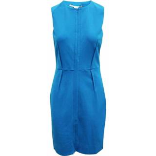 👉 Sleeveless vrouwen blauw Dress With Zipper At The Front