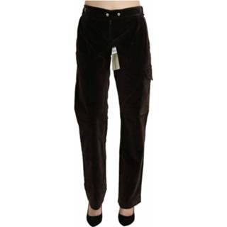 👉 Vrouwen bruin High Waist Cargo Straight Cotton Pants