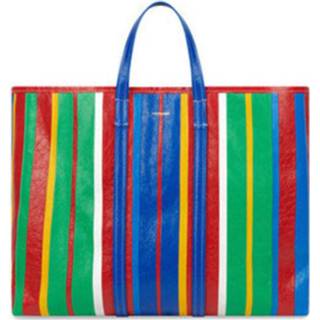 👉 Onesize vrouwen blauw Barbes East-West striped shopper tote