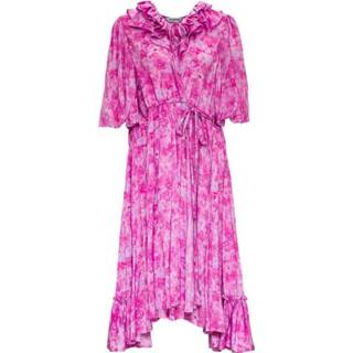 👉 Dress vrouwen roze Ruffle Wrap