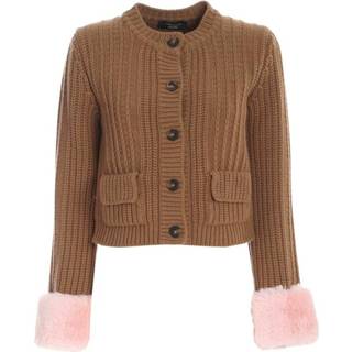 👉 M vrouwen bruin Cardigan 1640140056216