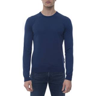👉 Pullover m male blauw Fabello-F Round-neck