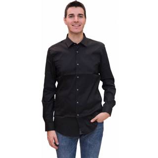 👉 Male zwart Camicia slim fit casual Isko