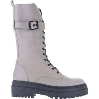 👉 Veterboots leer rubber damesschoenen vrouwen g+ taupe Red Rag met verwisselbaar voetbed