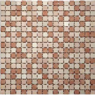 👉 Houten blok natuursteen marmer rosso Royal plaza tegelmat 30 x cm 1,5 4260180510706