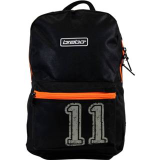 👉 Backpack zwart oranje polyester One Size hockey benodigdheden unisex transparant Brabo bb560 o geez black/orange - 8717264724895