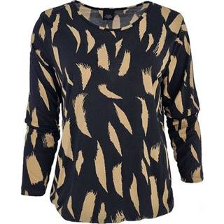 👉 Kwast l vrouwen print FOS Amsterdam top sisi 3977 camel 1000000866025