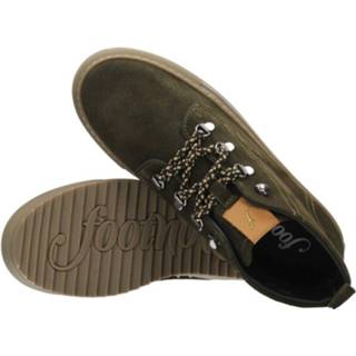 👉 Veterboots damesschoenen groen vrouwen leer rubber Footnotes met rits en verwisselbaar voetbed WIJDTE G
