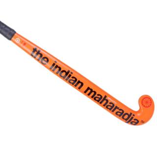 👉 Hockeystick zwart carbon voetbal benodigdheden unisex oranje The Indian Maharadja gravity 90 mid bow