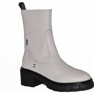 👉 Enkellaarzen leer rubber damesschoenen vrouwen wit Maruti Artikelnummer 66.1549.01 enkellaars op hak met chunky zool