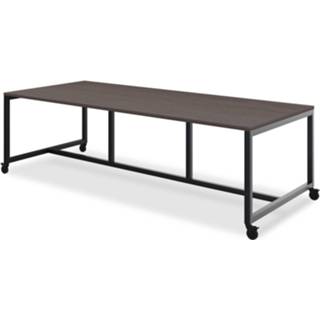 👉 Verrijdbare tafel antraciet eiken Shift - 320 x 108 cm