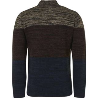 👉 Pullover bruin male l s men No Excess high crewneck multi colour coffee 8720151254702 8720151254726