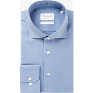 👉 Overhemd katoen overhemden male blauw Michaelis Uni dobby stretch 8719064971448