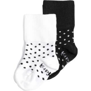 👉 Sokken wit neutraal zwart katoen KipKep Blijf / Stip 6-12 Maanden 8718182142464