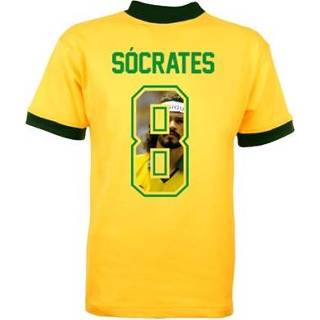 👉 Voetbalshirt Brazilie retro WK 1982 + Socrates 8 (Photo Style)