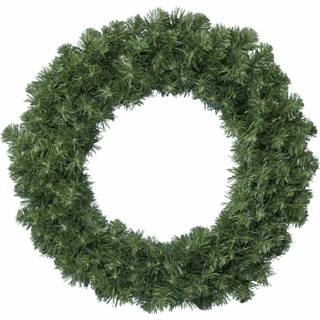 👉 Kerstkrans groene groen kunststof active kerstkransen/dennenkransen 50 cm kerstversiering