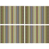 👉 Placemat groen multi vinyl 4x stuks Ibiza stijl placemats van 40 x 30 cm