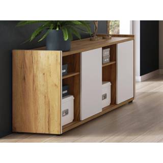 👉 Boekenkast wit eik met schuifdeuren DIANA navarra eik/wit 5400943207415