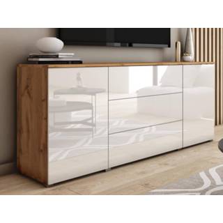 👉 Dressoir wit eik PARLO 2 deuren 3 lades wotan eik/hoogglans 5400943207576