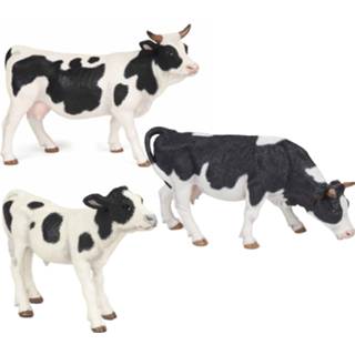 👉 Speelgoed figuur multi plastic kunststof kinderen Setje van 3x figuren dieren koeien 10-14 cm