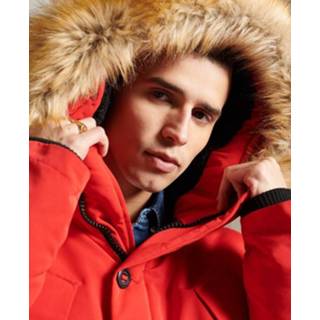 👉 Winterjas rood l male mannen Superdry heren parka everest - 8720086181777