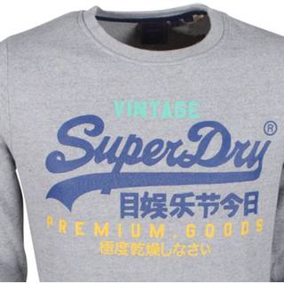 👉 Trui l male blauw mannen grijs leer Superdry heren vintage logo tri sweatshirt 8720086183511