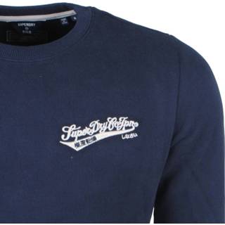 👉 Trui l male blauw mannen leer Superdry heren reworked classics applique sweatshirt -navy 8720086183450