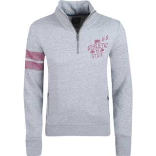 👉 Trui leer l male grijs mannen Superdry heren met rits track & field classic - 8720086184419