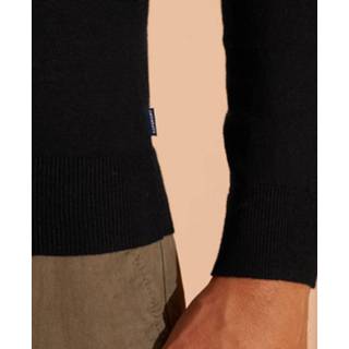 👉 Trui zwart l male oranje katoen Superdry M6110082a orange label crewneck 02a black -