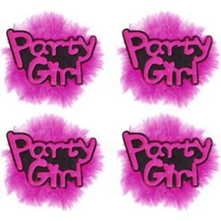 👉 Broche roze vrouwen meisjes 8x stuks vrijgezellenfeest Party Girl