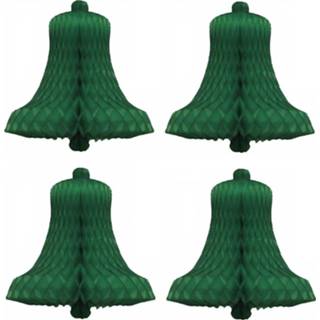 👉 Papier groene 12x stuks kerstklokken van 50 cm