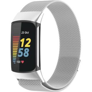 👉 Milanese band zilver Strap-it Fitbit Charge 5 (zilver) 8720626926455