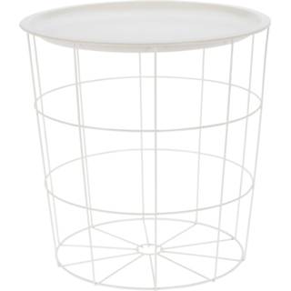 👉 Bijzettafel wit metaal rond D40 x H40 cm