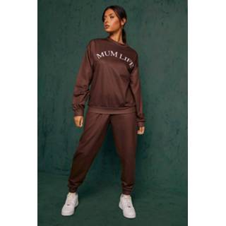 👉 Mum Life Trainingspak Met Sweater, Chocolate