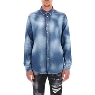 👉 Denim shirt male blauw