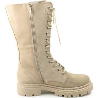 👉 Hoge veterschoenen vrouwen beige leer Bullboxer 610517e7l veterschoen