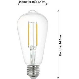 👉 Warm wit RVS edison f EGLO Connect-Z Zigbee Filament LED Lamp E27 6 Watt 806Lm 9002759122270