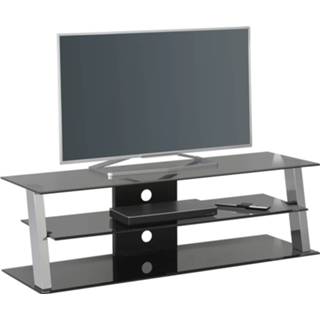 👉 Grijs glas zwart Tv-meubel Prada 130 cm breed