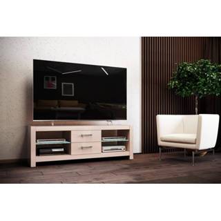 👉 Cappuccino glas blauw Tv-meubel Andora 150 cm breed - Hoogglans