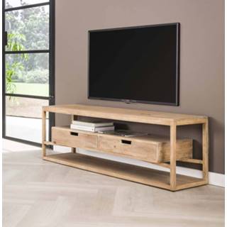 👉 Bruin hout mango mannen Tv meubel Sahara 140 cm breed -