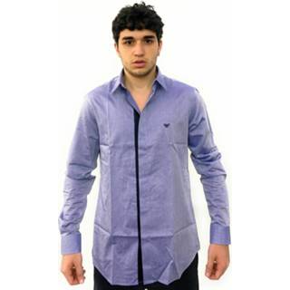 👉 Male blauw Camicia Regular FIT in tessuto jacquard con micropattern