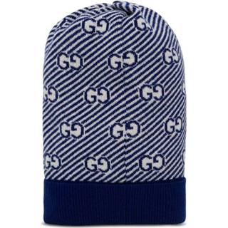 👉 Beanie l male blauw GG intarsia-knit