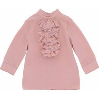 👉 Blous vrouwen roze Ruffled Blouse