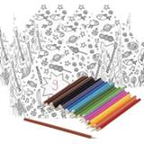 👉 Potlood wit papieren papier kinderen 5x Knutsel kroontjes om in te kleuren incl. potloden
