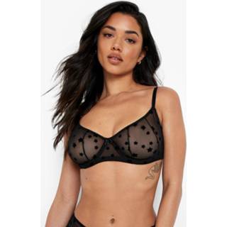 👉 Mesh Geborduurde Sterren Beha Met Beugel, Black